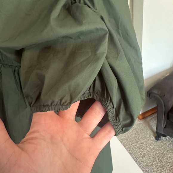 Sage Forest Green Mini Dress NWT Hyacinth House babydoll large sweetheart puff - Picture 6 of 16